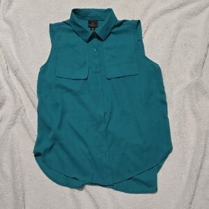 Worthington Teal Sleeveless Blouse